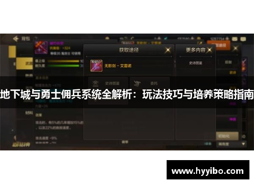 地下城与勇士佣兵系统全解析：玩法技巧与培养策略指南